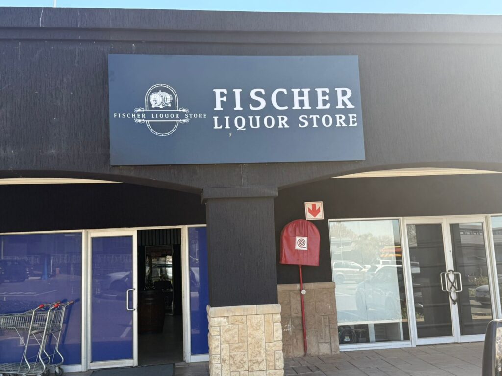 The New Storefront sign for the liquor store