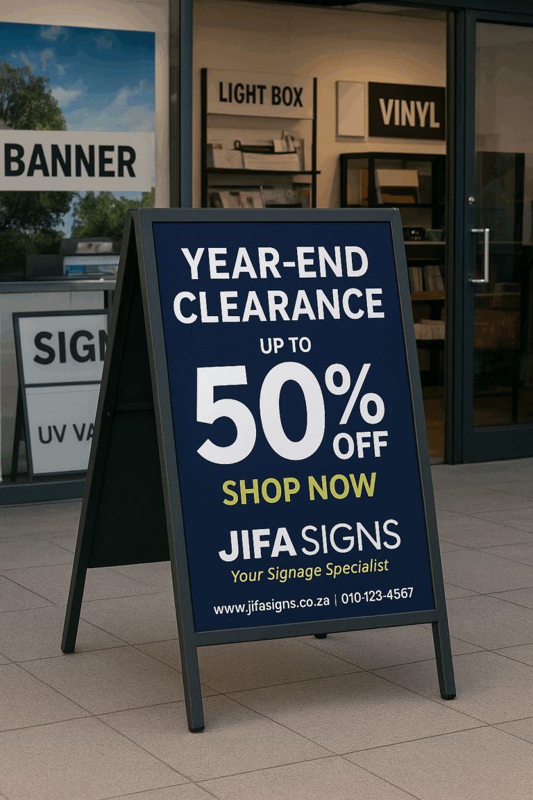 Year-end promotional signage
